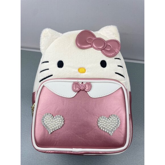 Her Universe Hello Kitty Rhinestone Fuzzy Mini Backpack - Picture 2 of 16